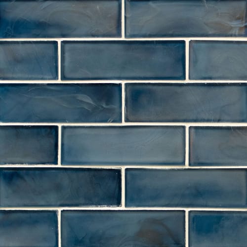 Blue Shimmer In Blue Shimmer Glass Subway Tile