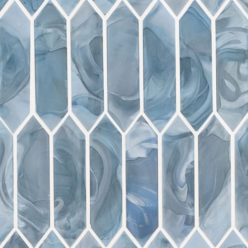 Blue Shimmer In Blue Shimmer Picket Glass Tile