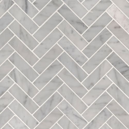 Carrara White In Carrara White - 1X3 Herringbone