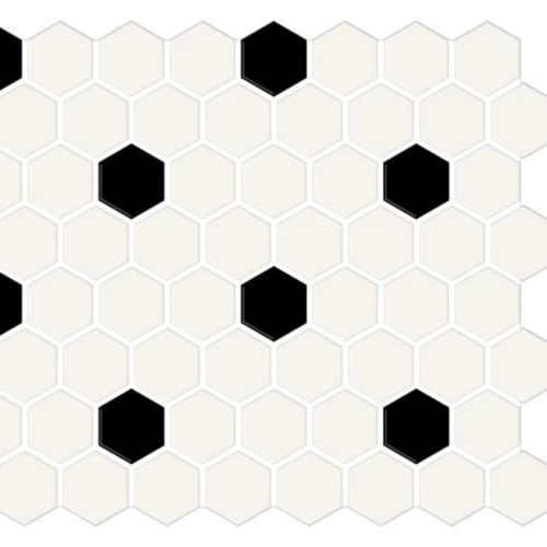 Color Story Mosaics In White / Black / Matte Hexagon-1.5''