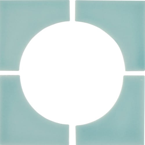Cursive In Soft Teal Mosaic 6"X6" 4-Corner