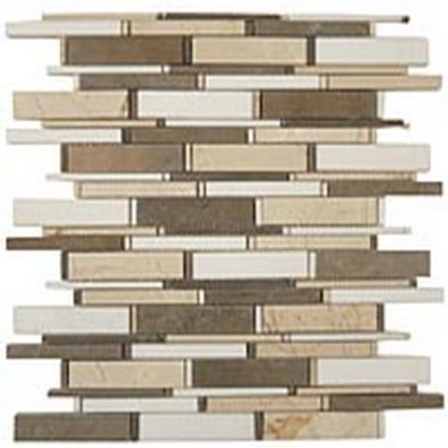 Cascade In Lagos Azul-Crema Marfil-Thassos White 4"Xrandom Bricks