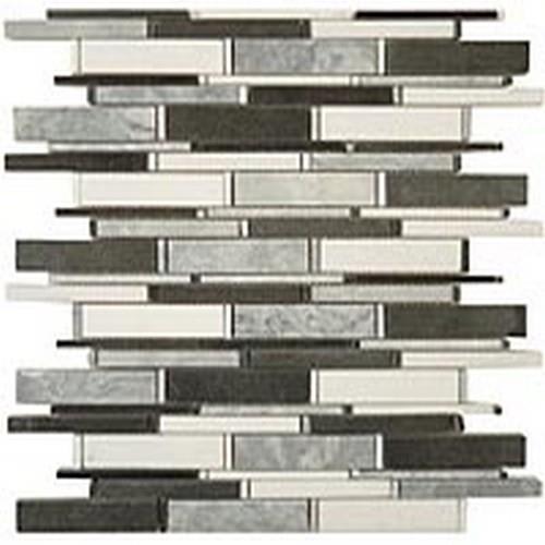 Cascade In Mugworth-Thassos White-Basalt 4"Xrandom Bricks