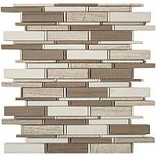 Cascade in Wooden White-Athen Gray-Thassos 4"xrandom Bricks Natural Stone