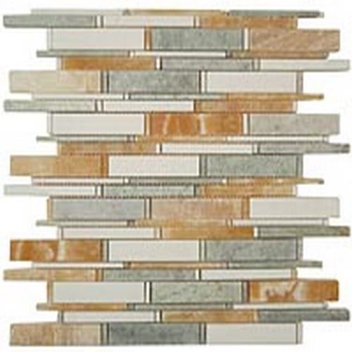 Cascade in Honey Onyx-Ming Green-Thassos White 4"xrandom Bricks Natural Stone