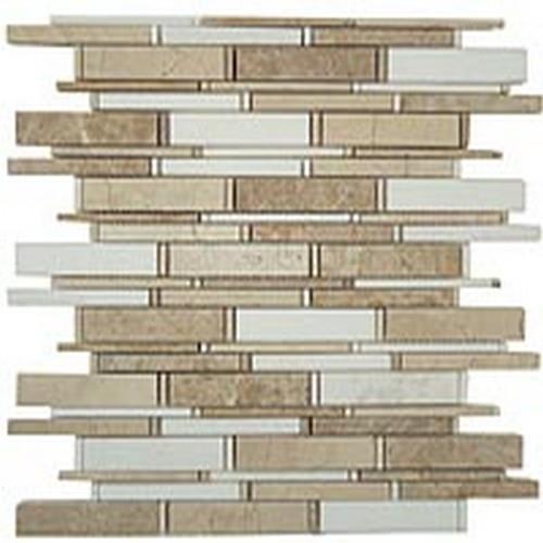 Cascade In Crema Marfil-Thassos White-Emperador Light 4"Xrandom Bricks