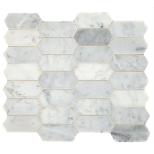 Marble Collection In Carrara White Elongated Hex