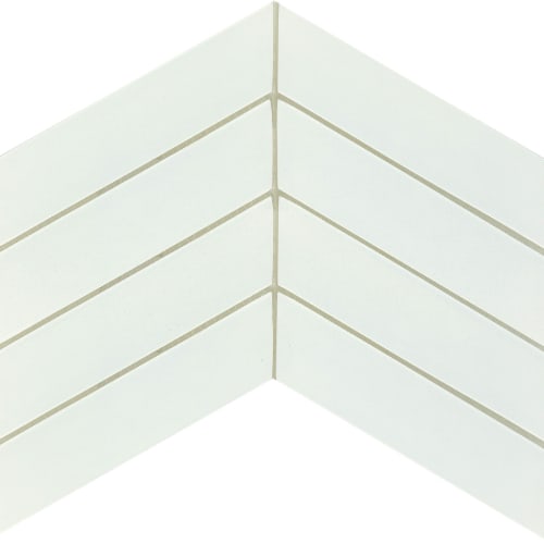 Concept in White Chevron Glass Tile