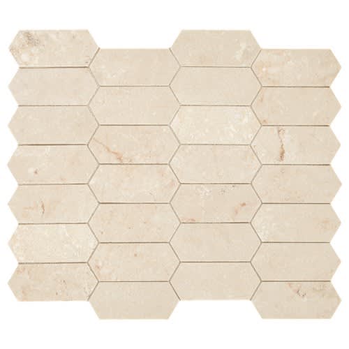 Marble Collection In Latte Elongated Hex