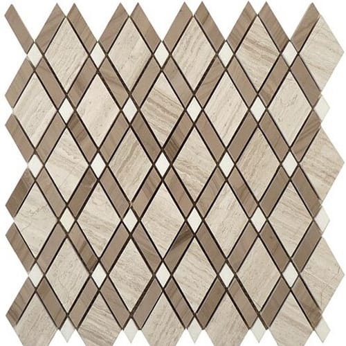 Diamond in Wooden White-Athen Gray-Thassos White Natural Stone