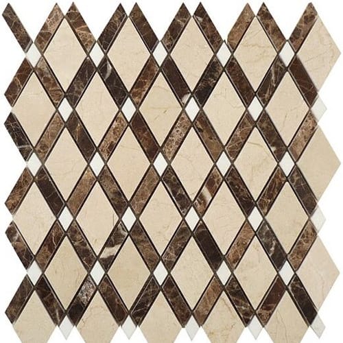 Diamond In Crema Marfil-Emperador Dark-Thassos White