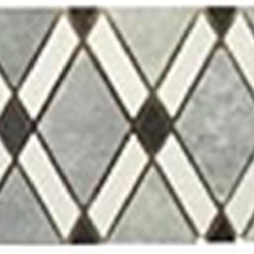 Diamond in Mugworth-Thassos White-Basalt Listello Natural Stone