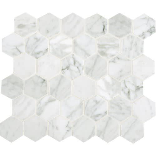 Marble Collection In Carrara White Hexagon 6X6