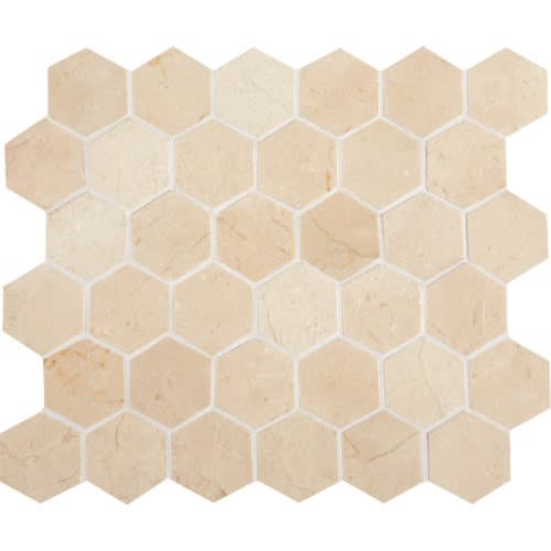 Marble Collection In Crema Marfil Classico 2" Hexagon