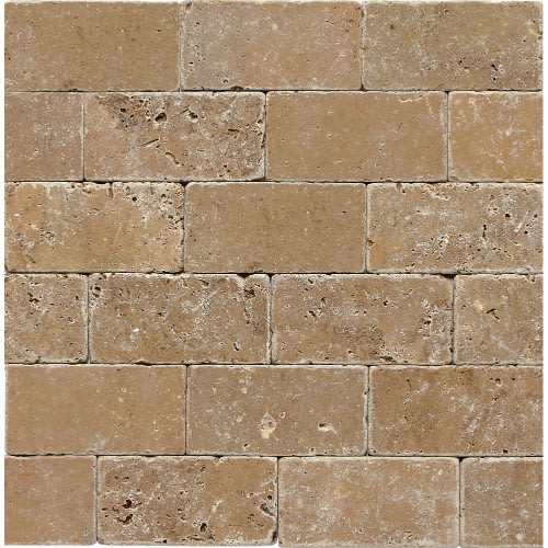 Travertine Collection In Noce 3X6 Textured