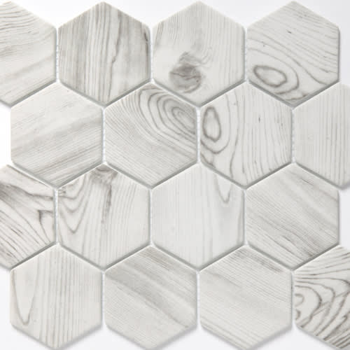 Echo In White 3" Hexagon