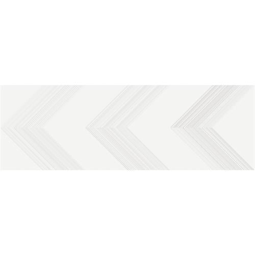 Vertigo In White Chevron 10"X30"