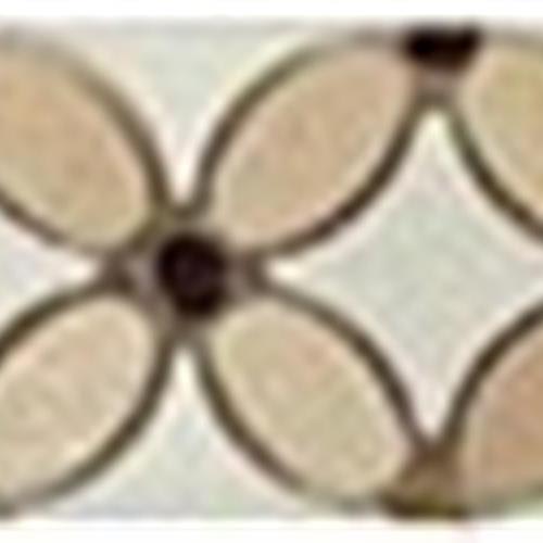 Flower In Crema Marfil-Emperador Dark-Thassos White Listello