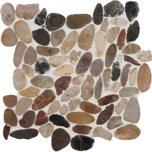 Pebbles in Mixed Salad Flat 12x12 Natural Stone