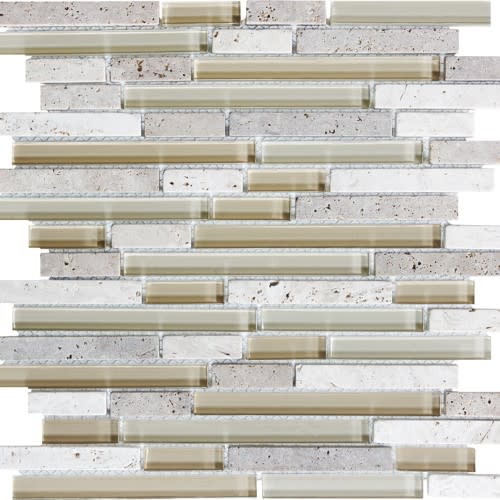 Bliss in Crme Brule 12x12 Random Strip Mosaics Natural Stone