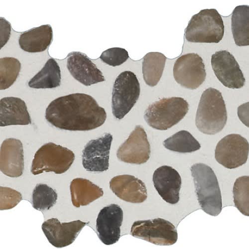 Pebbles in Mixed Salad Round 6x12 Natural Stone