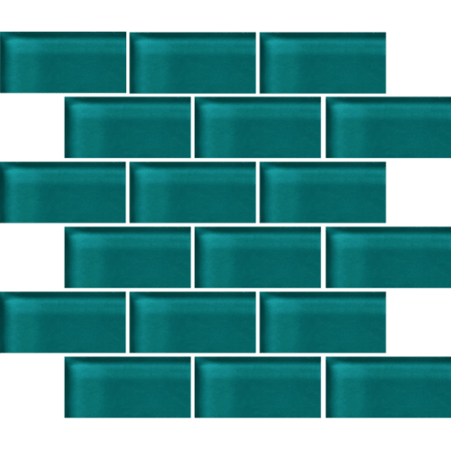 Glass Blox In Vivid Teal  2"X4"
