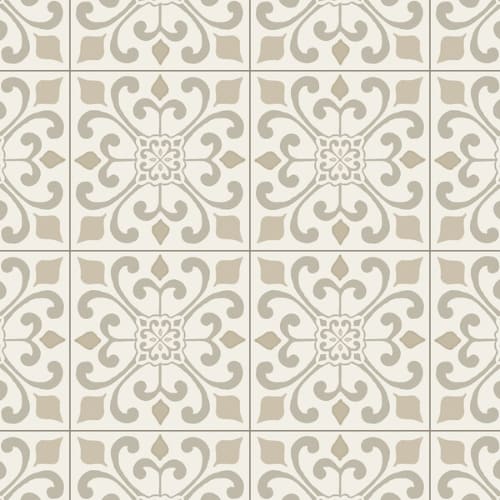 Progressions 12' in Creme - Modular Tile Pattern Vinyl Sheet Goods