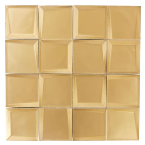 Sideview Glass In Gold 3"X3" Matte