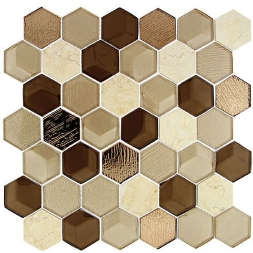 Queens Lair Collection in Honey Harvest Glass Tile