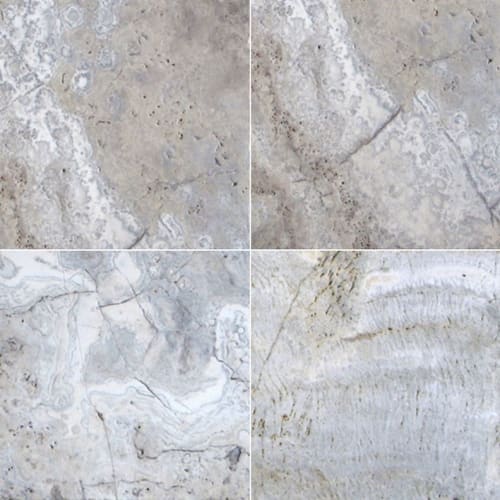 Silver Travertine In Gray-Light 16X16