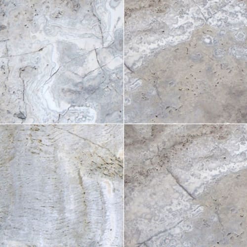 Silver Travertine In Gray-Light 24X24