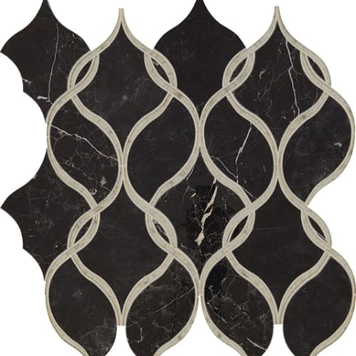 Lavaliere In Nero Marquina /Antique Mirror Intertwining Arabesque