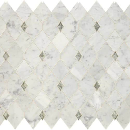 Lavaliere In Carrara White/Antique Mirror Harlequin