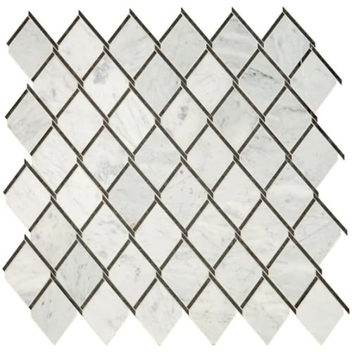 Lavaliere In Carrara White/Black Ant Mirror Chain Link