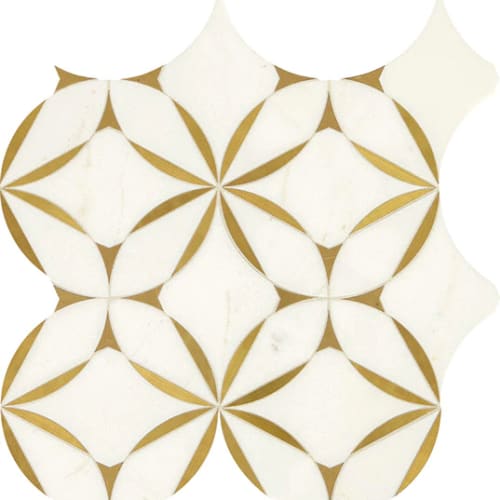 Lavaliere In Thassos White/ Brass Blossom