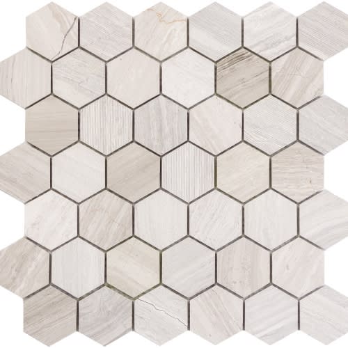 Metro In Cream - 2" Mixed Hexagon Honed