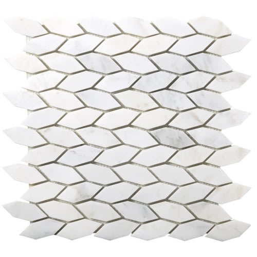 Marble Winter Frost In Winter Frost Marquise Mosaic - Mesh Mosaic