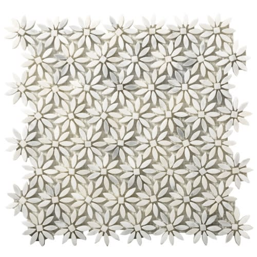 Marble Winter Frost In Winter Frost Daisy Mosaic - Mesh Mosaic