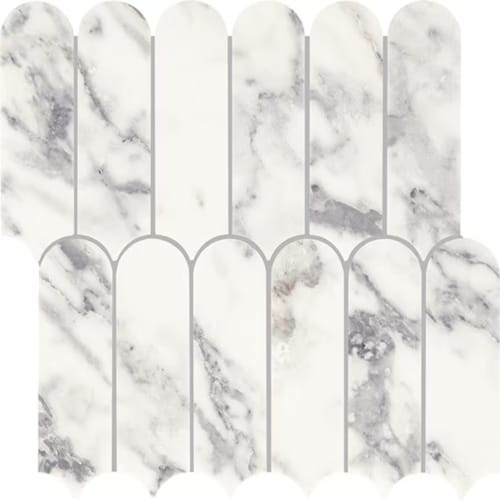 Eclessia Marble In Arabescato Argento Elongated Fan