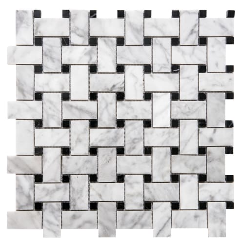 Basketweave In Carrara And Nero Nerquina