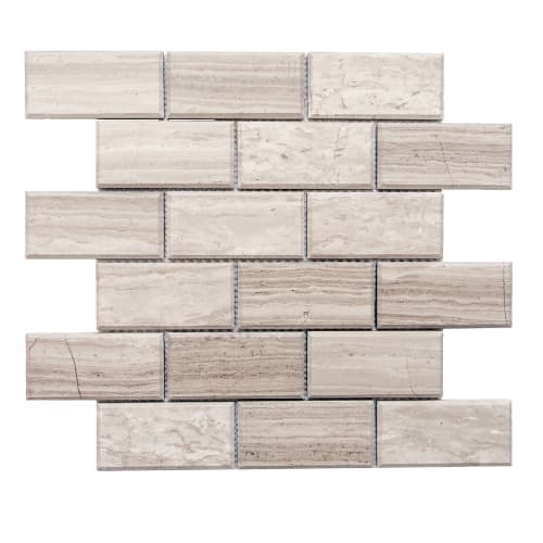 Beveled in Wooden White Natural Stone