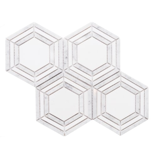 Large Hex In Carrara And Thassos White