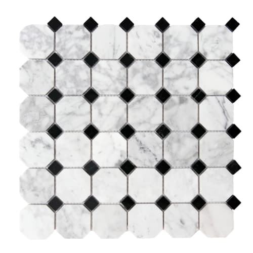 Octagon in Carrara And Black Natural Stone
