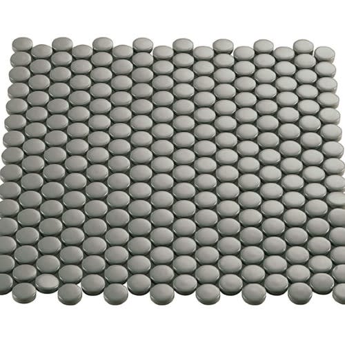 Multiplier In Grey Circle Mosaic 1"X1" Matte