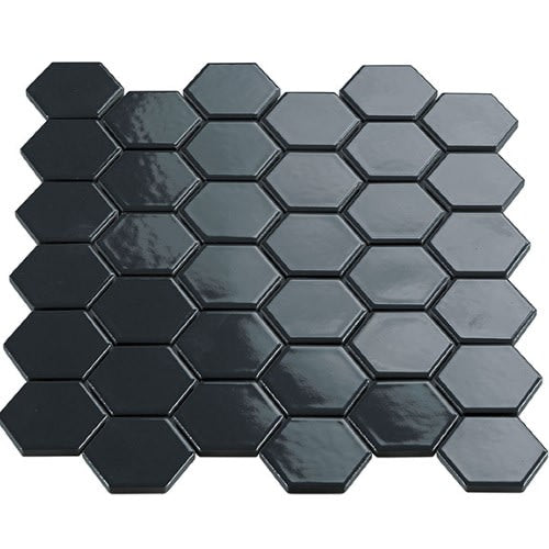 Multiplier In Dark Grey Hexagon Mosaic 2"X2" Gloss