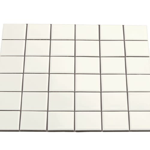 Multiplier In White Square Mosaic 2"X2" Gloss