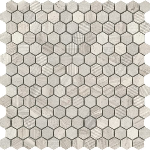Metro In Cream - 1-Inch Hex Mosaic