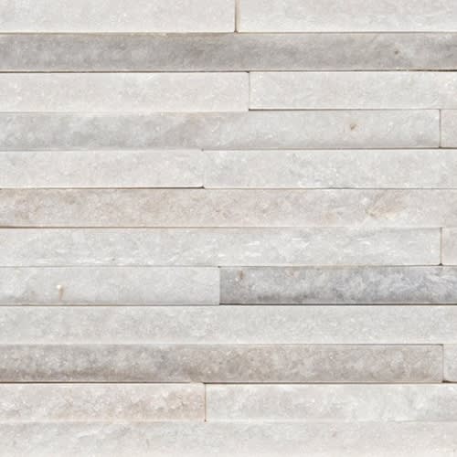 SLATE, QUARTZITE & SANDSTONE in White Quartzite - Mini Stacked 6" X 24" Natural Stone