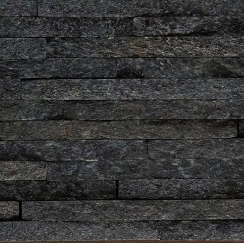 SLATE, QUARTZITE & SANDSTONE in Black Quartzite - Mini Stacked 6" X 24" Natural Stone