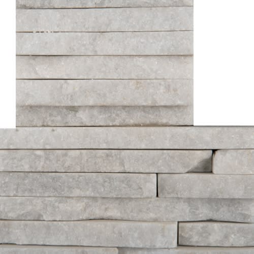 SLATE, QUARTZITE & SANDSTONE in White Quartzite - Mini Stacked Mini Corner Set 6" X 24" X 1.25" Natural Stone